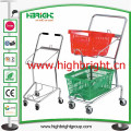 Plastic Sprayed Metal Supermarket Hand Cart Shopping Trolleys